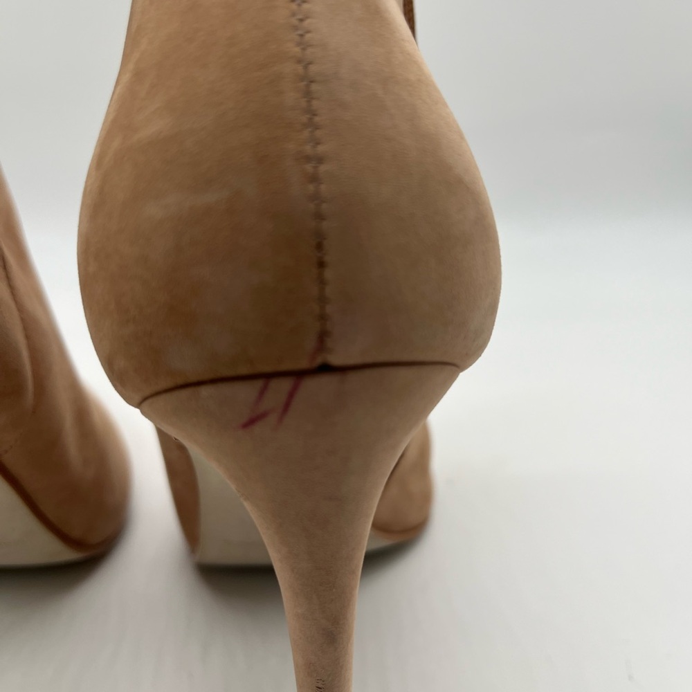 Steve Madden Tan Suede Pointed Toe Ankle Booties Stiletto Heel Size 9 - Picture 15 of 16